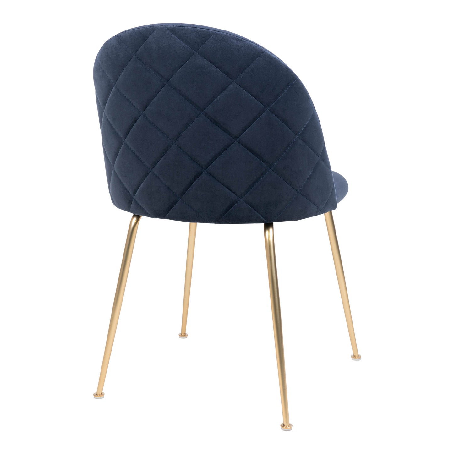 2er-Set Eleganter Stuhl GENF blau Samt - Beine in Messing-Look