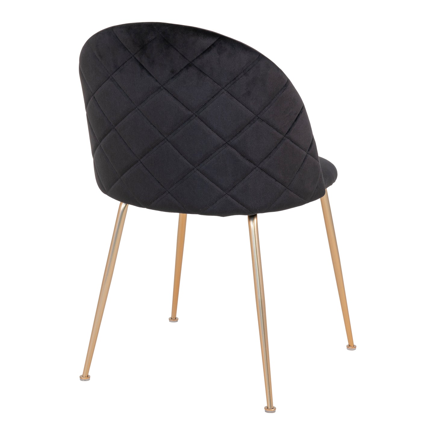 Eleganter Stuhl GENF  (2er Set) schwarz Samt - Beine in Messing-Look