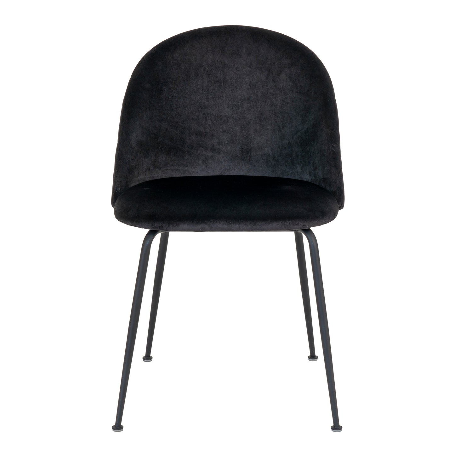 2er-Set Eleganter Stuhl GENF schwarz Samt schwarze Beine