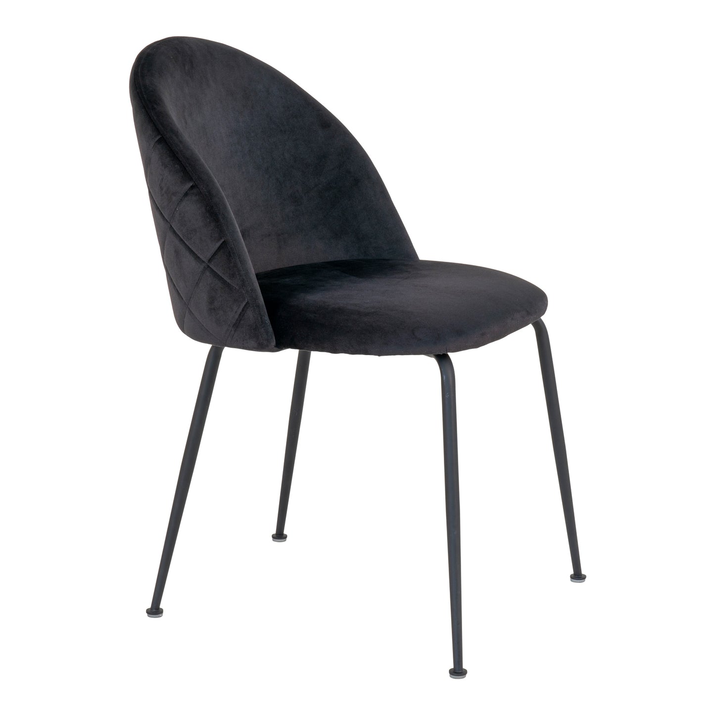 2er-Set Eleganter Stuhl GENF schwarz Samt schwarze Beine