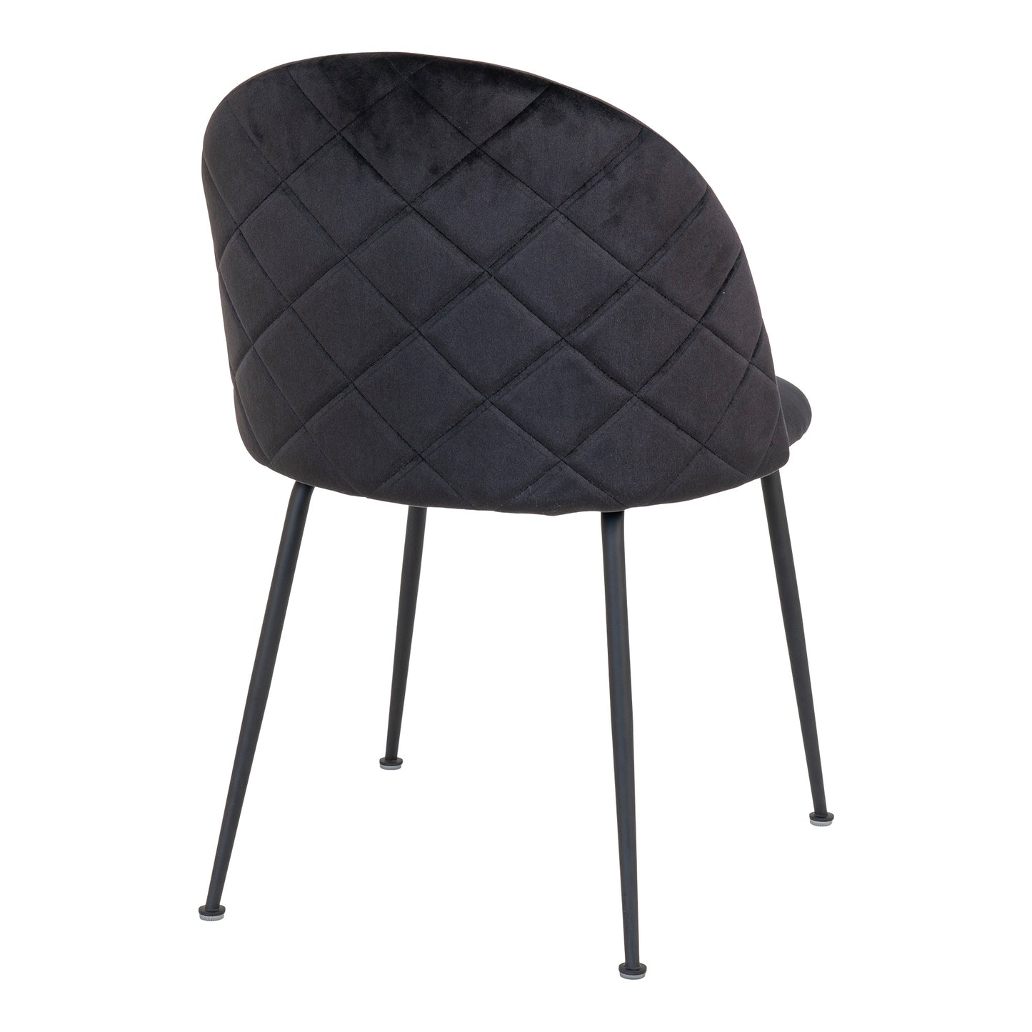 2er-Set Eleganter Stuhl GENF schwarz Samt schwarze Beine