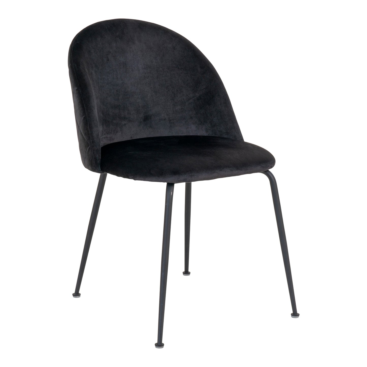 2er-Set Eleganter Stuhl GENF schwarz Samt schwarze Beine