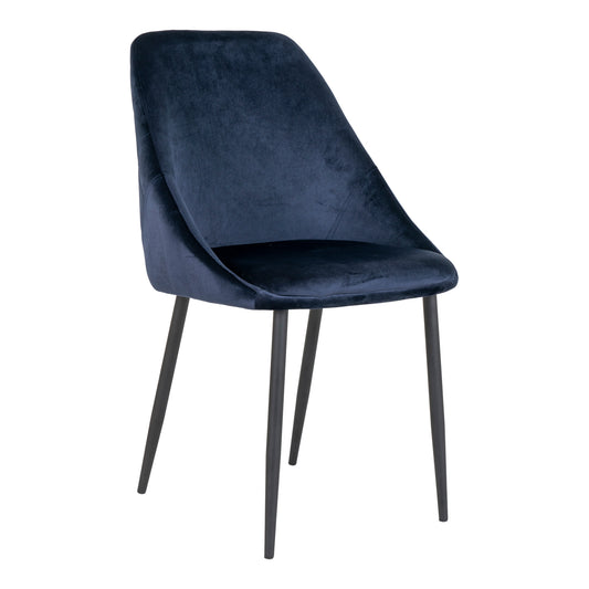 Design Stuhl LAGOS  (2er Set) blau Samt