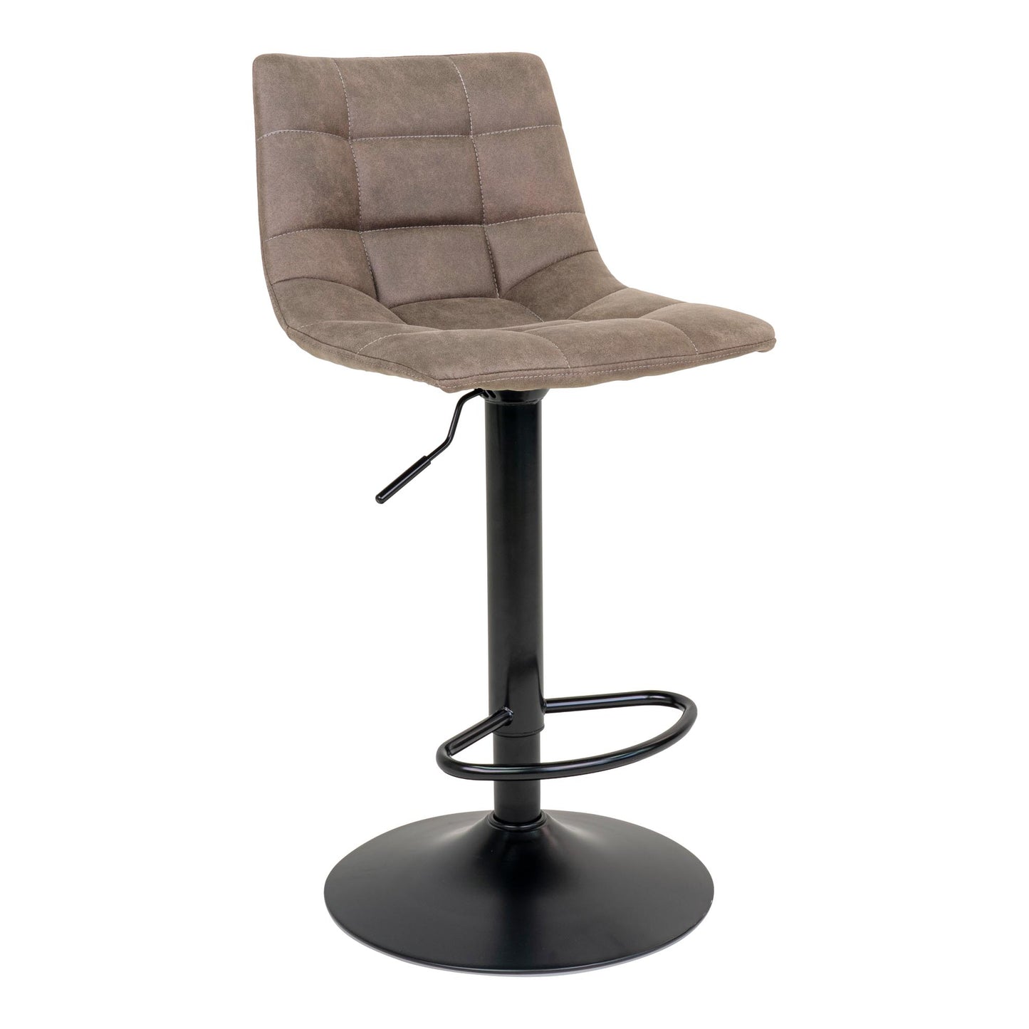 2er Set moderner höhenverstellbarer Barstuhl LEIRIA light-braun Mikrofaser