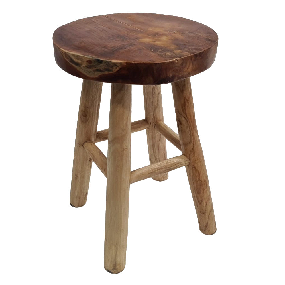 Teak Hocker KANSAS Natural Beistelltisch Sitzhocker