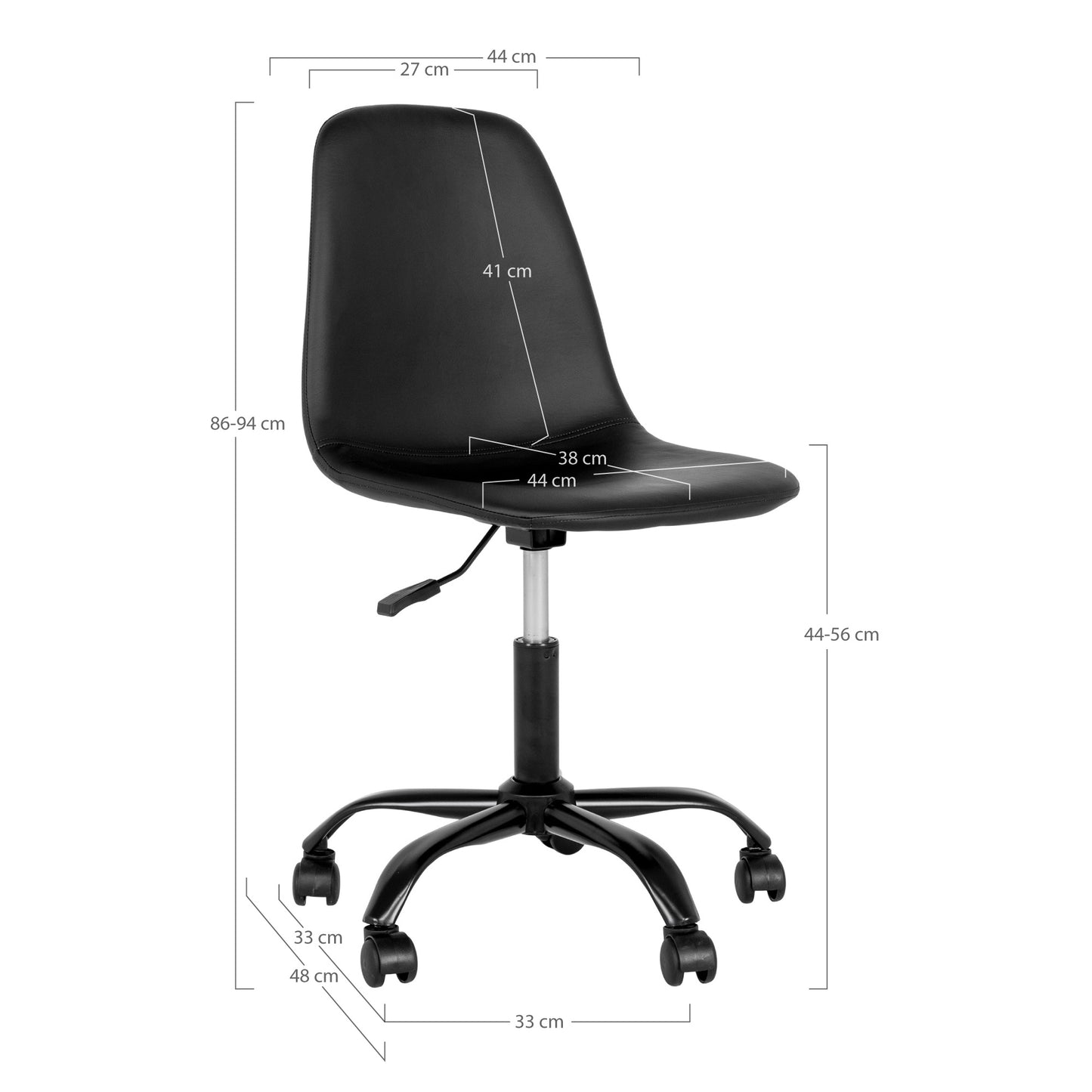 Moderner Bürostuhl MALMÖ schwarz