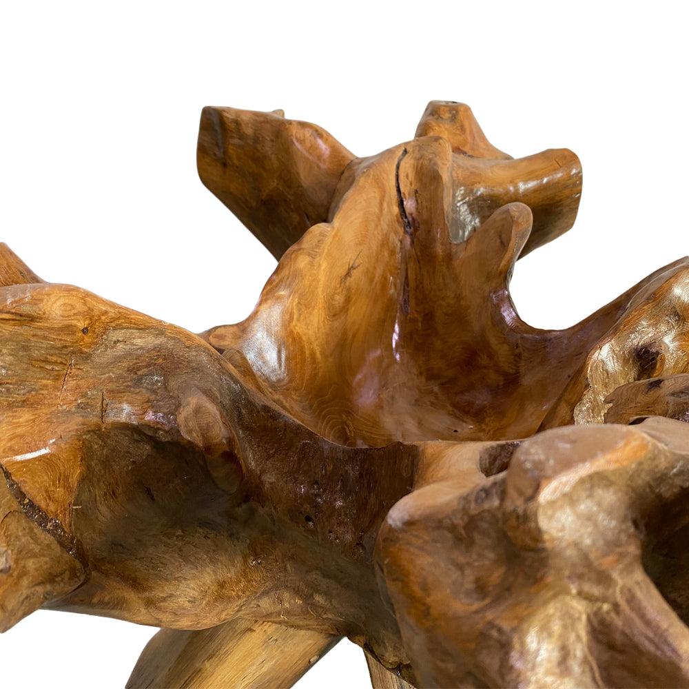 Individueller Teak Couchtisch ZONAS natural 80cm mit Glasplatte