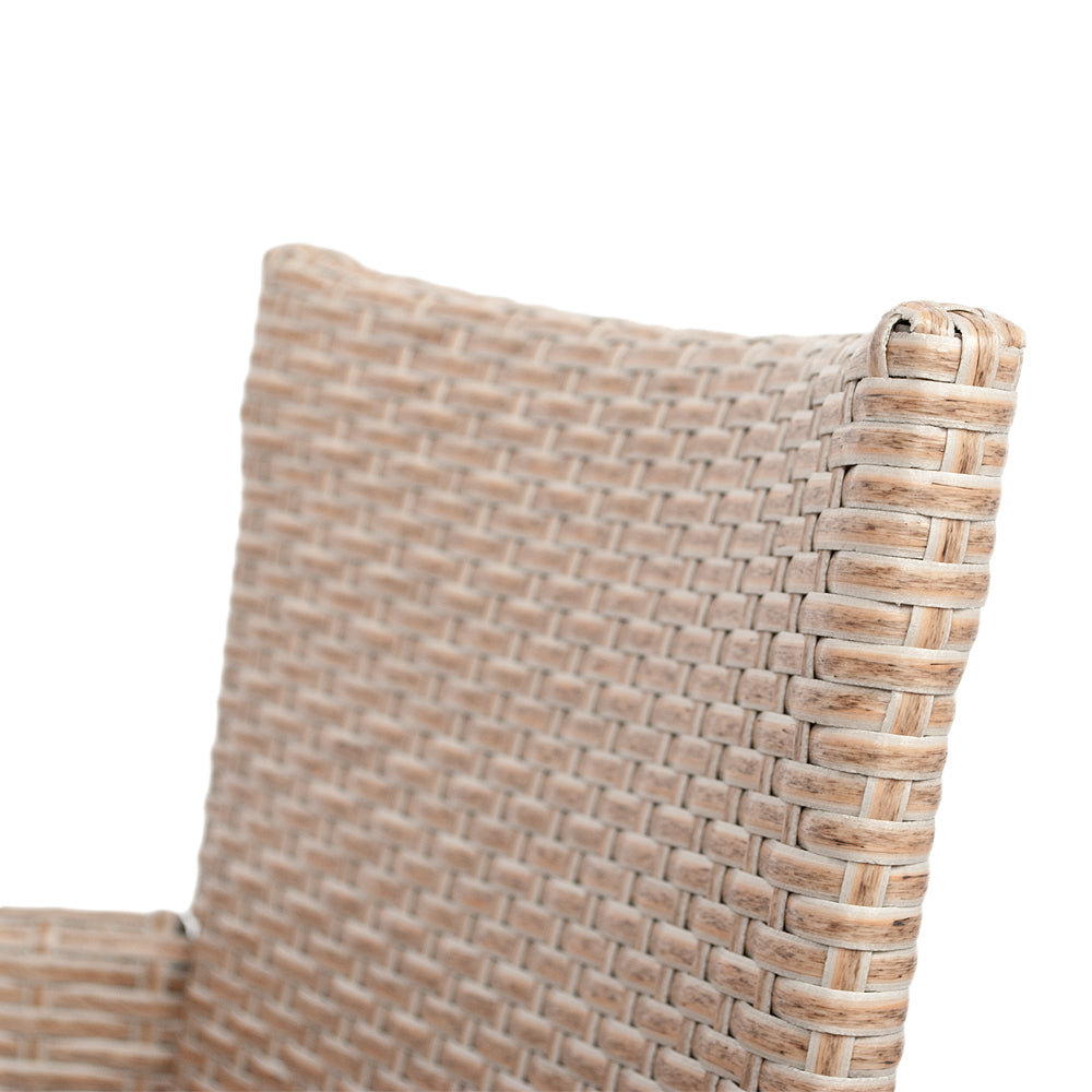 2er-Set Armlehnstuhl SHARON Polyrattan Natural inkl.Kissen