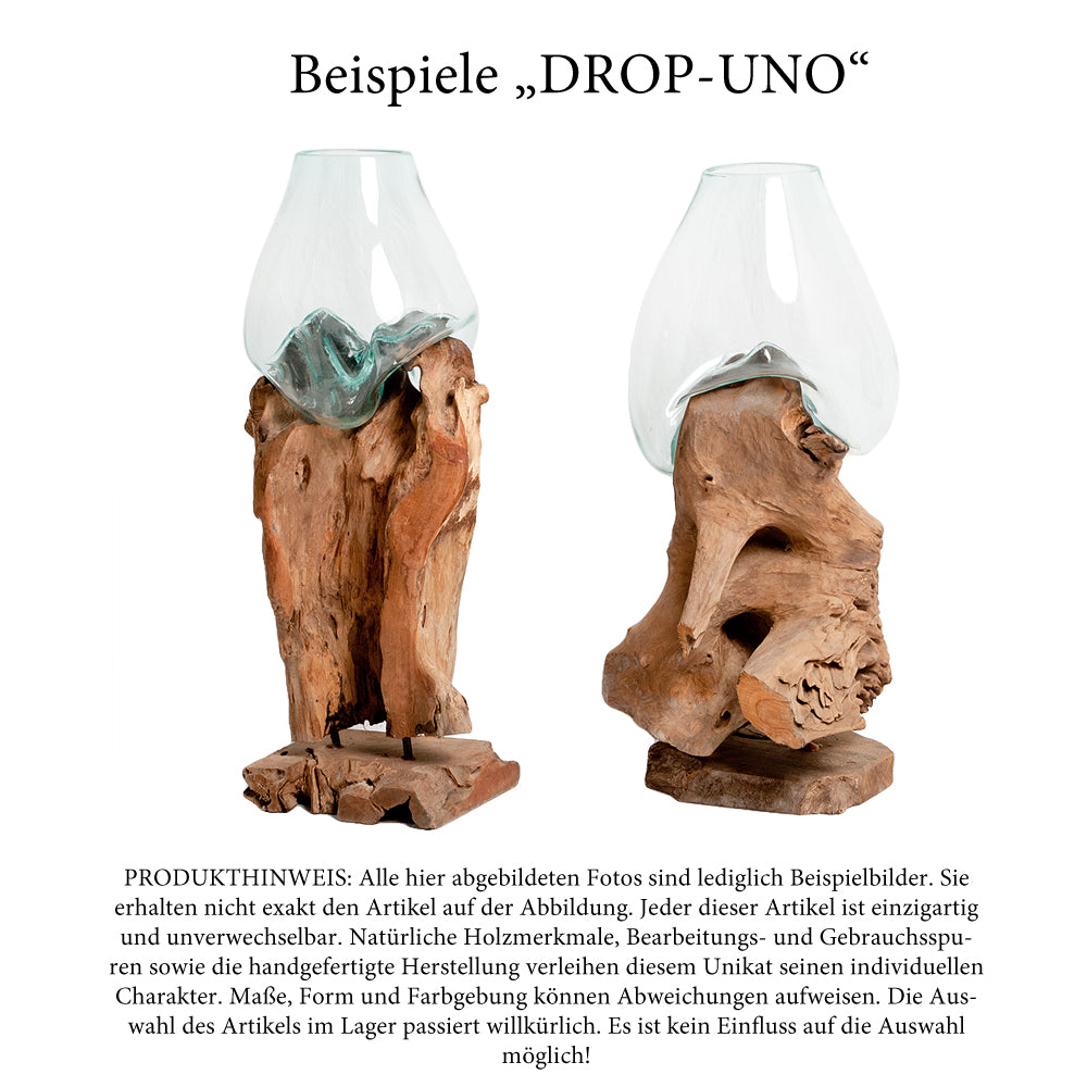 Aussergewöhnliches Deko-Objekt DROP-UNO ca. H70cm Teak Unikat – Kundensupport-Hilfe