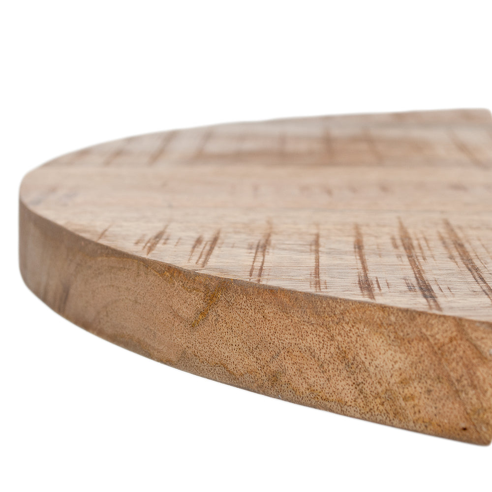 Höhenverstellbarer Esstisch ROUND Natural D70cm Mango Gusseisen