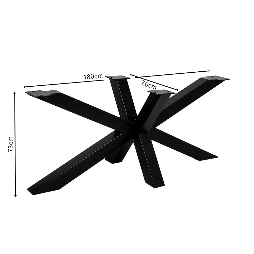 Esstischgestell DIVE-MIKADO ca. L180cm Schwarz Stahl (pulverbeschichtet)