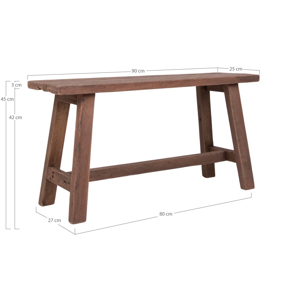Teak Sitzbank GEMO ca. L90cm Natural Recyceltes Holz