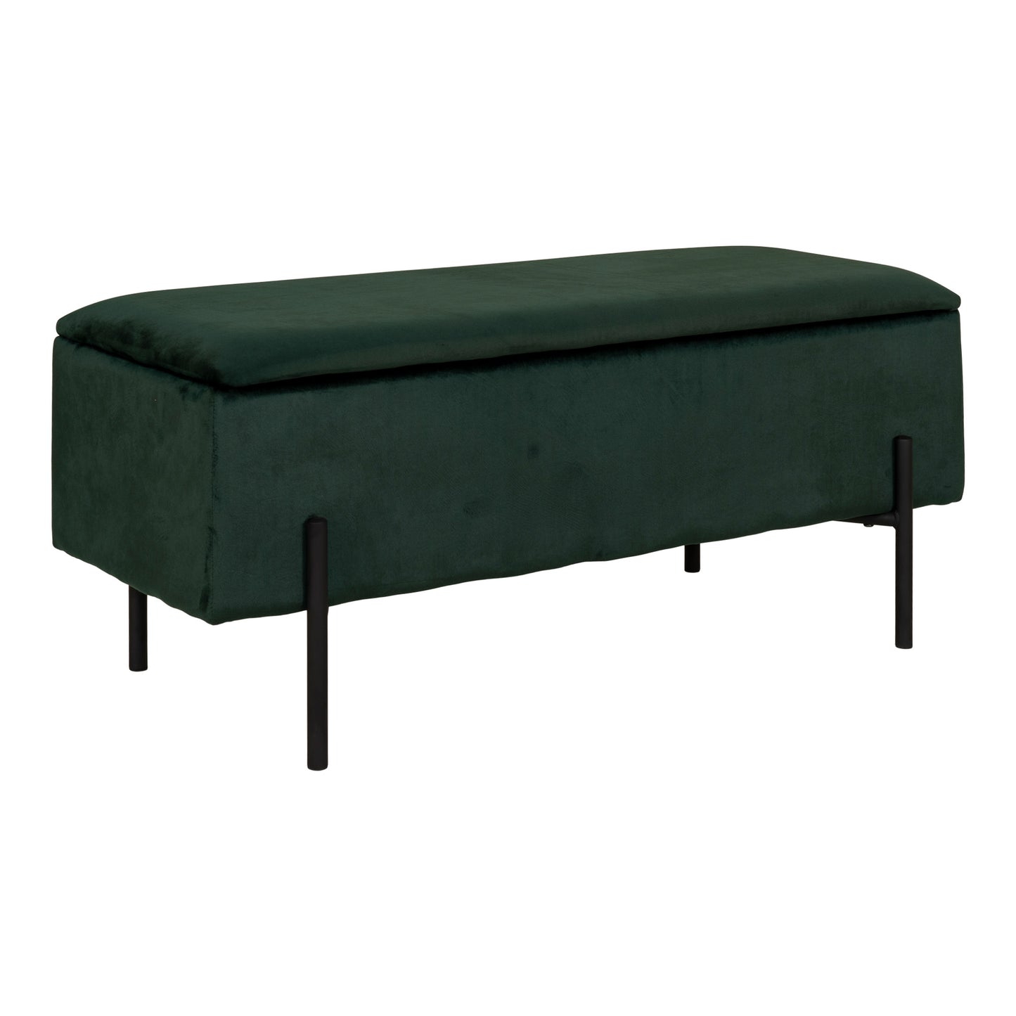 Elegante Bank NIZZA mit Stauraum 95cm Samtstoff grün