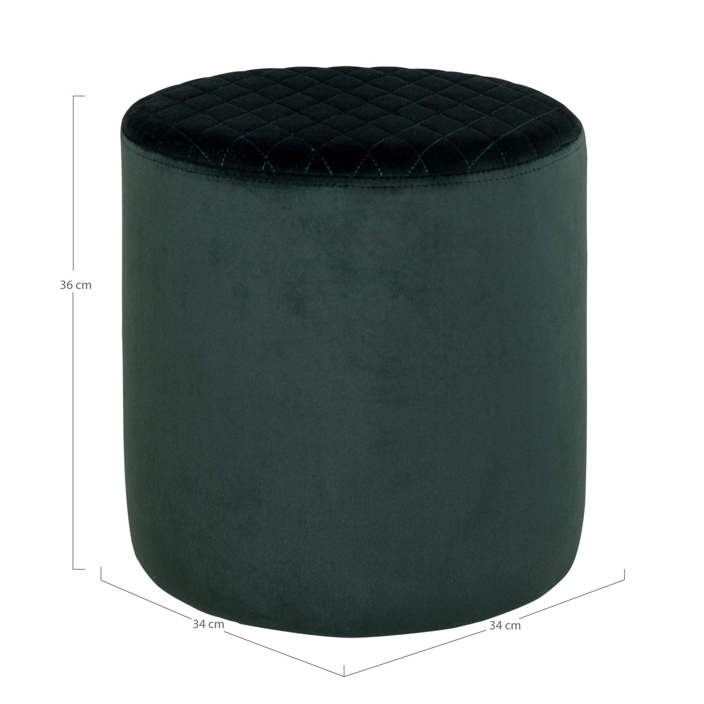 Eleganter Hocker BILUND grün Samt