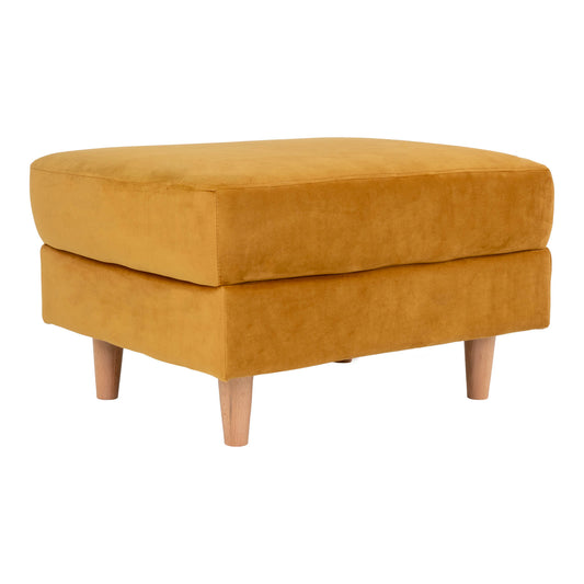 Retro Samt-Hocker ITALY in senf-gelb ca. 52x68xH42cm