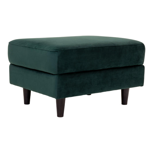 Retro Samt-Hocker ITALY in dunkelgrün ca. 52x68xH42cm