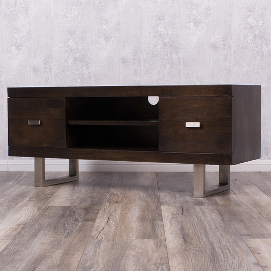 TV-Board LAYA Walnut Mangoholz massiv 120cm Wohnzimmer Lowboard