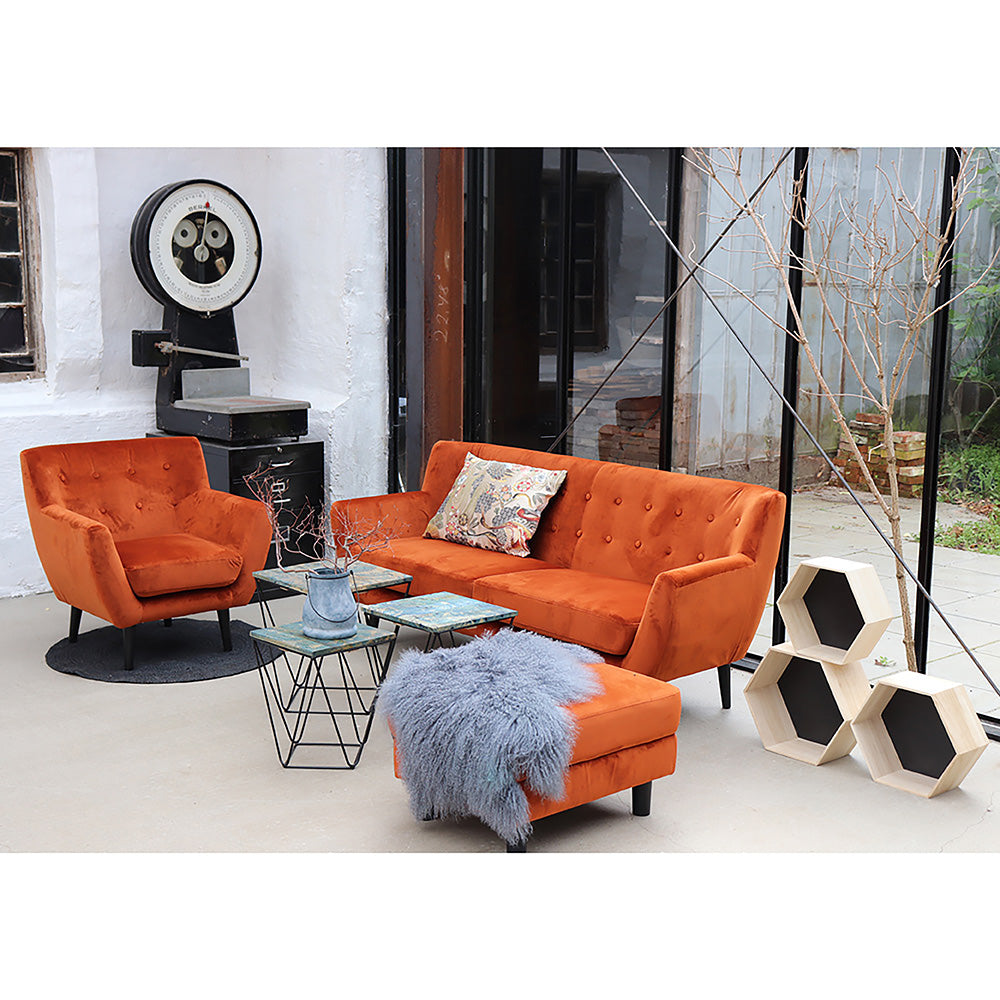 Design Beistelltisch-Set CHIRA 3-teilig Mango-Holz blau