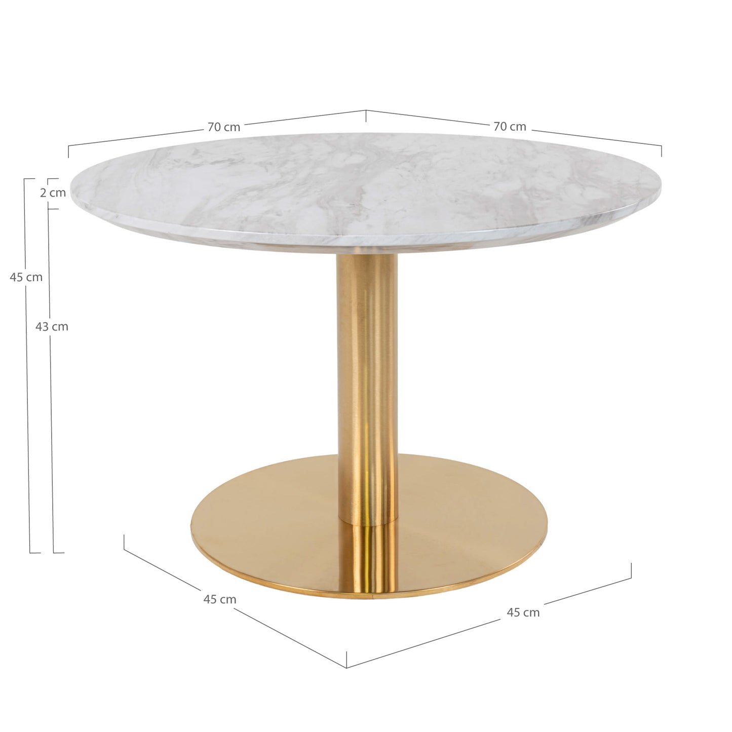 Stylischer Couchtisch ZANOL in Marmor-Look ca.D70cm
