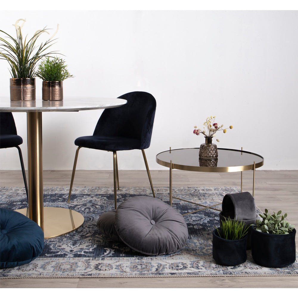 Eleganter Couchtisch VENEDIG messingfarbig ca. ø70cm