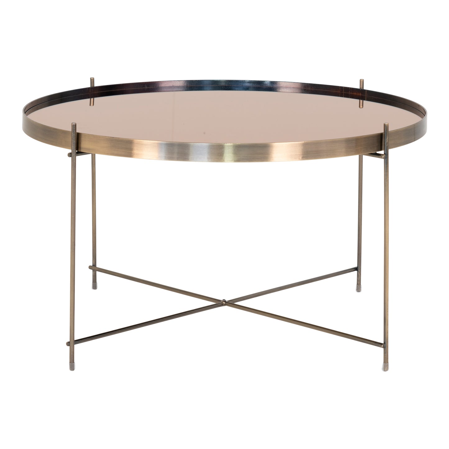 Eleganter Couchtisch VENEDIG messingfarbig ca. ø70cm