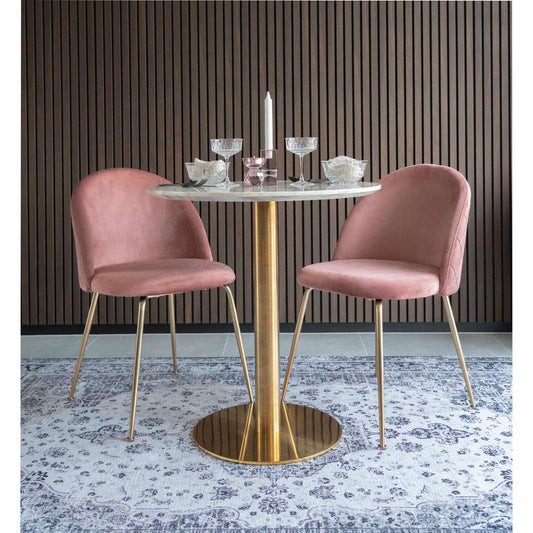 Stylischer Esstisch ZANOL in Marmor-Look ca. D70cm