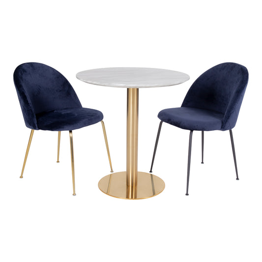 Moderner Esstisch ZANOL in Marmor-Look messing ca. D110cm