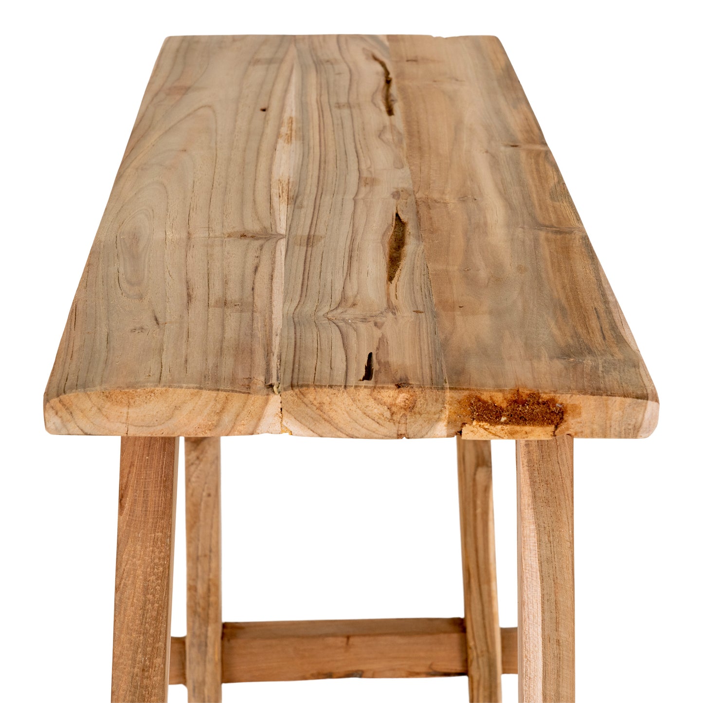 Massivholz Konsolentisch NIRONA 90cm recyceltes Teakholz Konsole