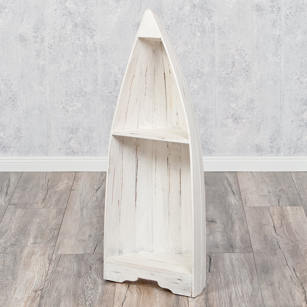 Massivholz Bootsregal / Bücherregal BALI ca.100cm Antique White