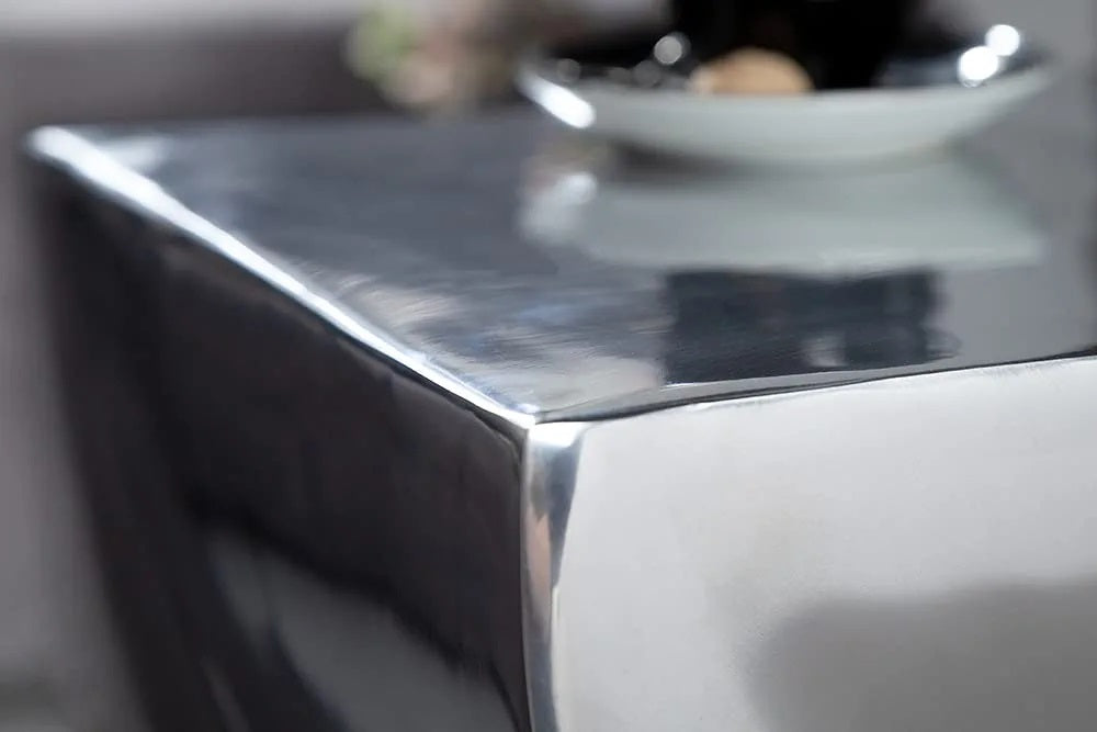Design Beistelltisch GIRO Aluminium 45cm silber