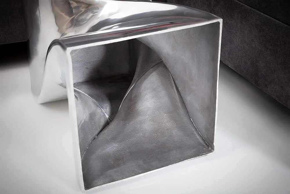 Design Beistelltisch GIRO Aluminium 45cm silber