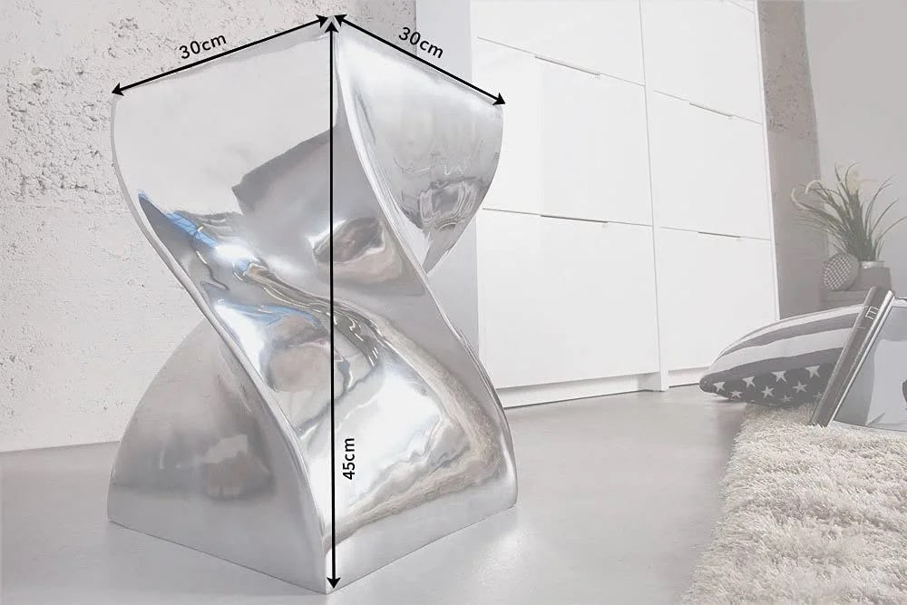 Design Beistelltisch GIRO Aluminium 45cm silber