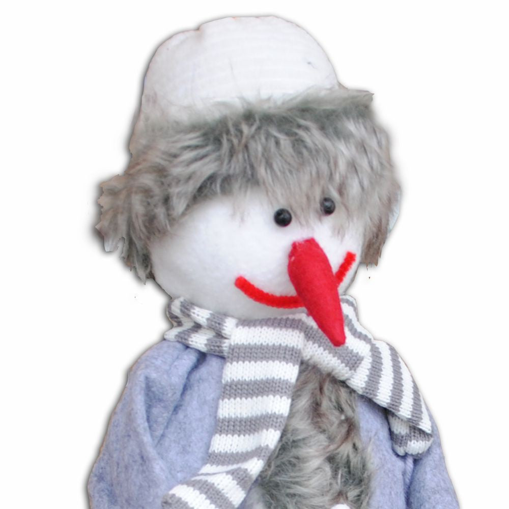 Schneemann WUSCHEL mit Pelzmantel und Stern