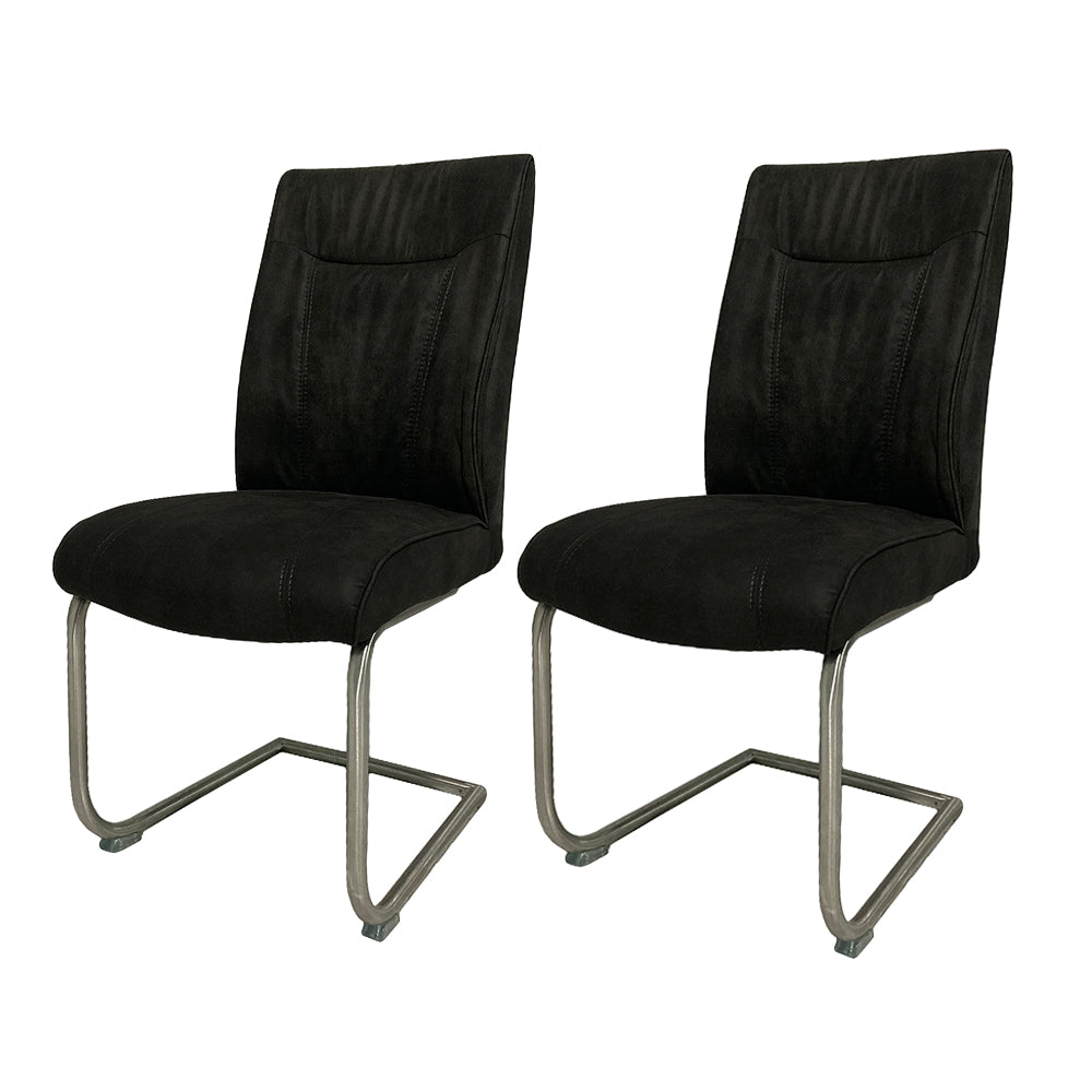 2tlg. Set Freischwinger ABERDEEN Anthrazit Edelstahl Gestell