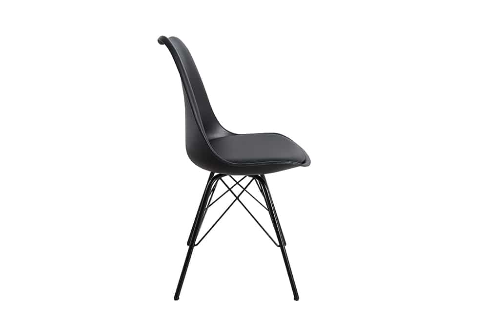 4er Set Design-Klassiker Stuhl NORWAY schwarz Metallgestell schwarz