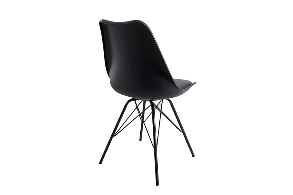 4er Set Design-Klassiker Stuhl NORWAY schwarz Metallgestell schwarz