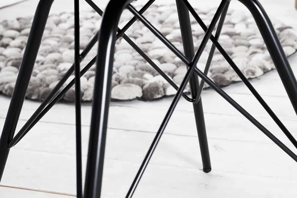 4er Set Design-Klassiker Stuhl NORWAY schwarz Metallgestell schwarz