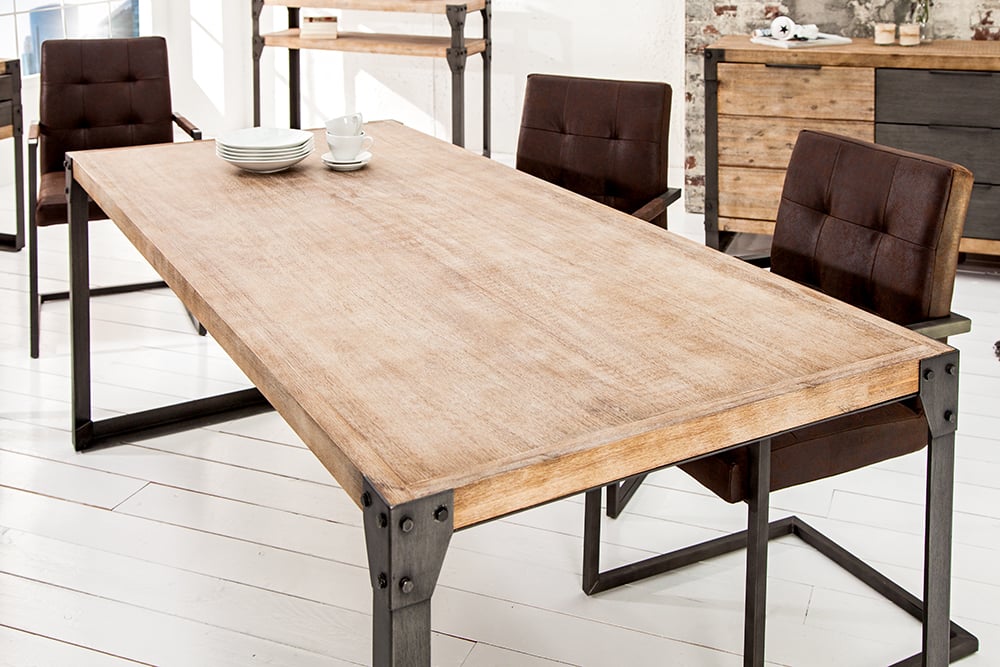 Industrie Design Esstisch TORY 160cm Akazie gekälkt