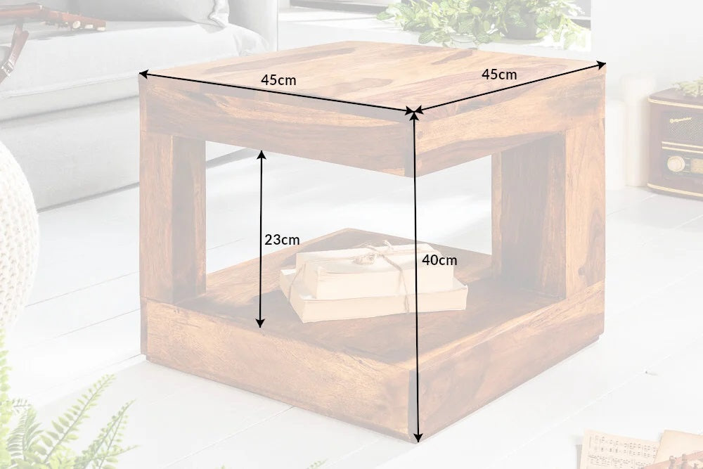 Puristischer Couchtisch SHIVA 45cm Massivholz Palisander
