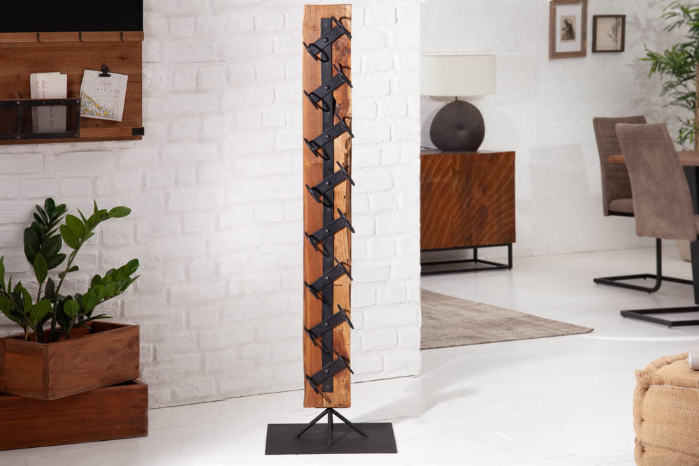 Freistehendes Weinregal RANJA 140cm Massivholz Teak & Metall