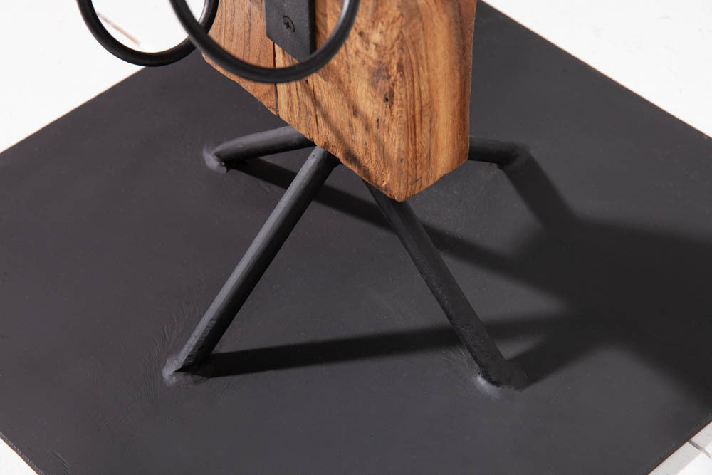 Freistehendes Weinregal RANJA 140cm Massivholz Teak & Metall
