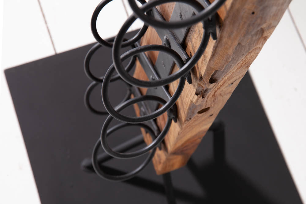 Freistehendes Weinregal RANJA 140cm Massivholz Teak & Metall