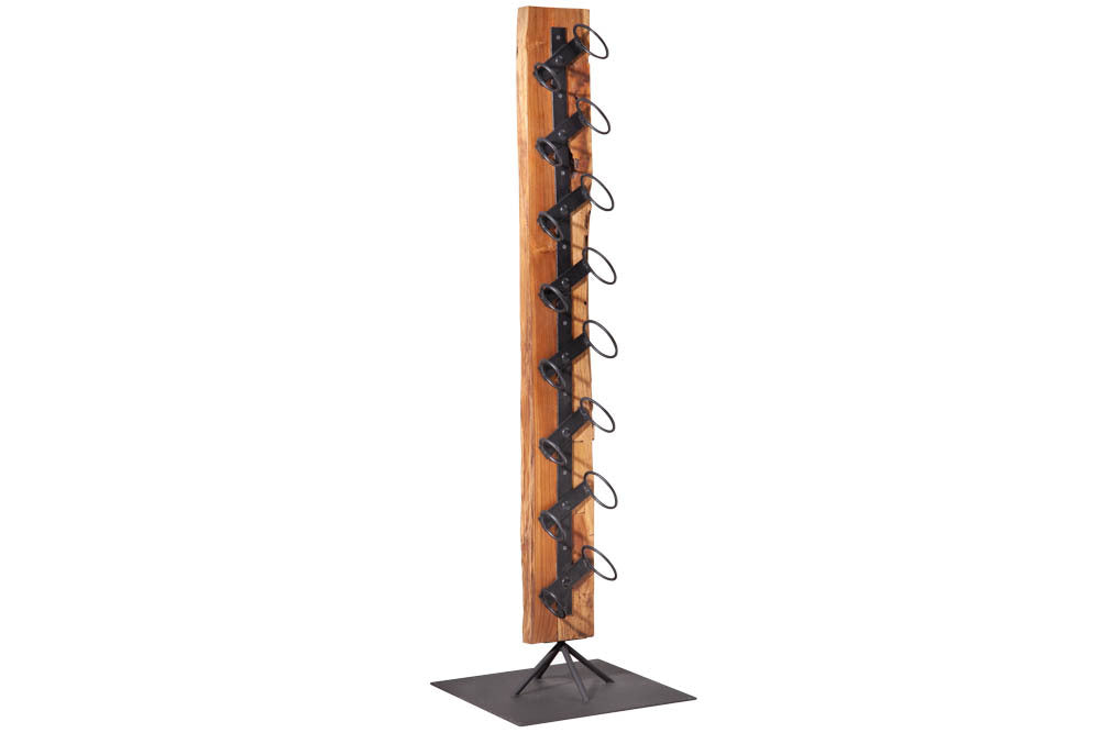 Freistehendes Weinregal RANJA 140cm Massivholz Teak & Metall