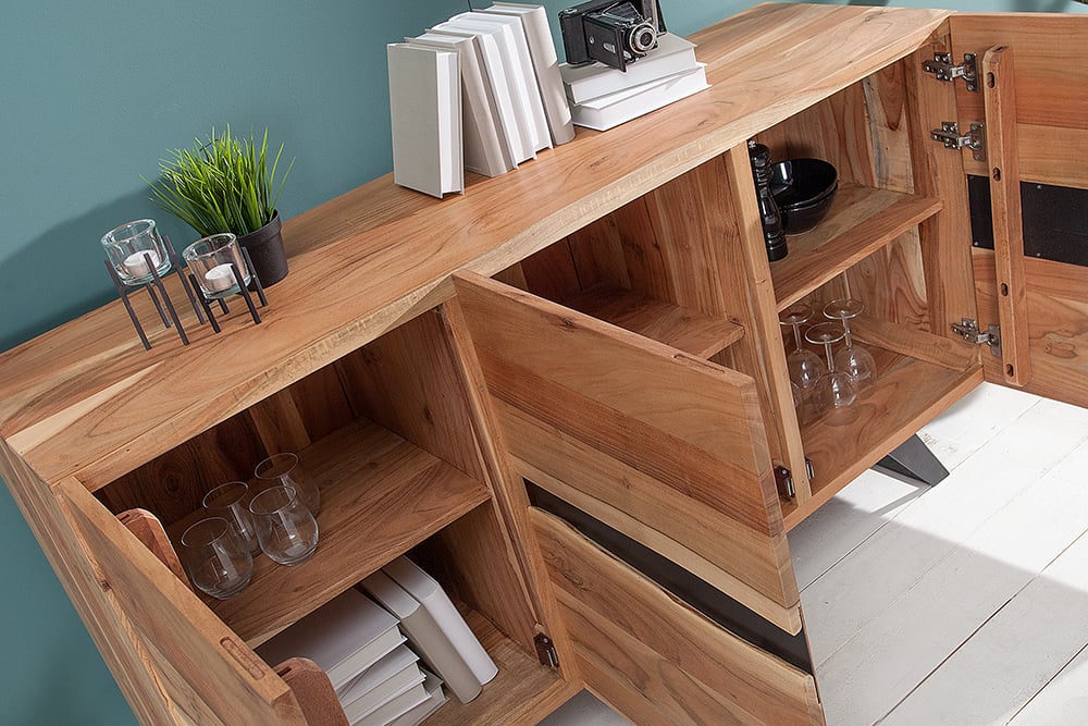 Design Sideboard DIVISIO 150cm Akazie natural Baumkante