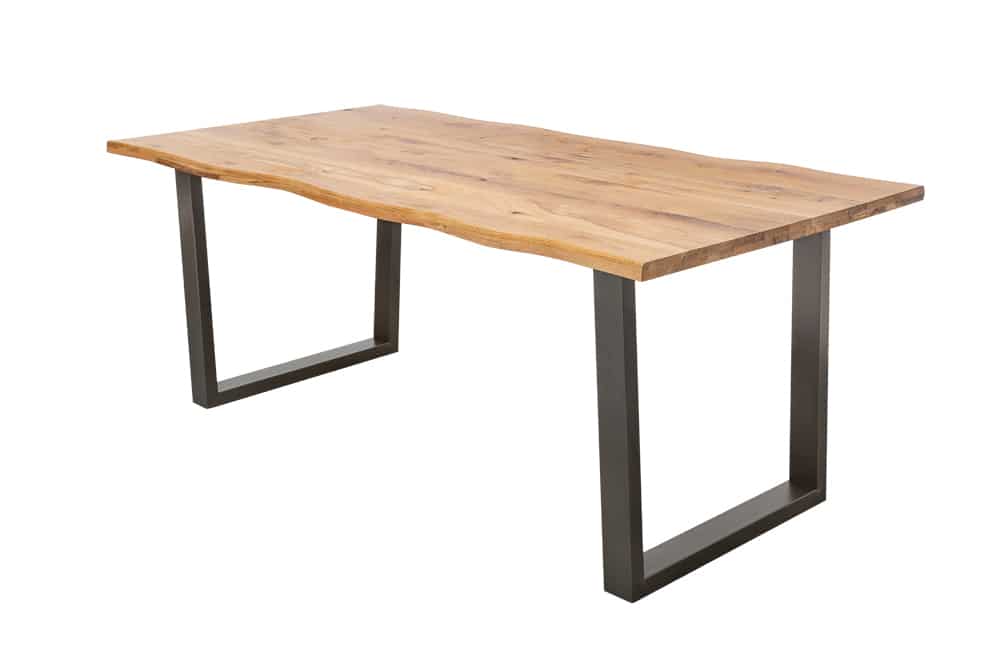 Baumkante Esstisch BRICO 180cm massive 35mm Wildeiche geölt