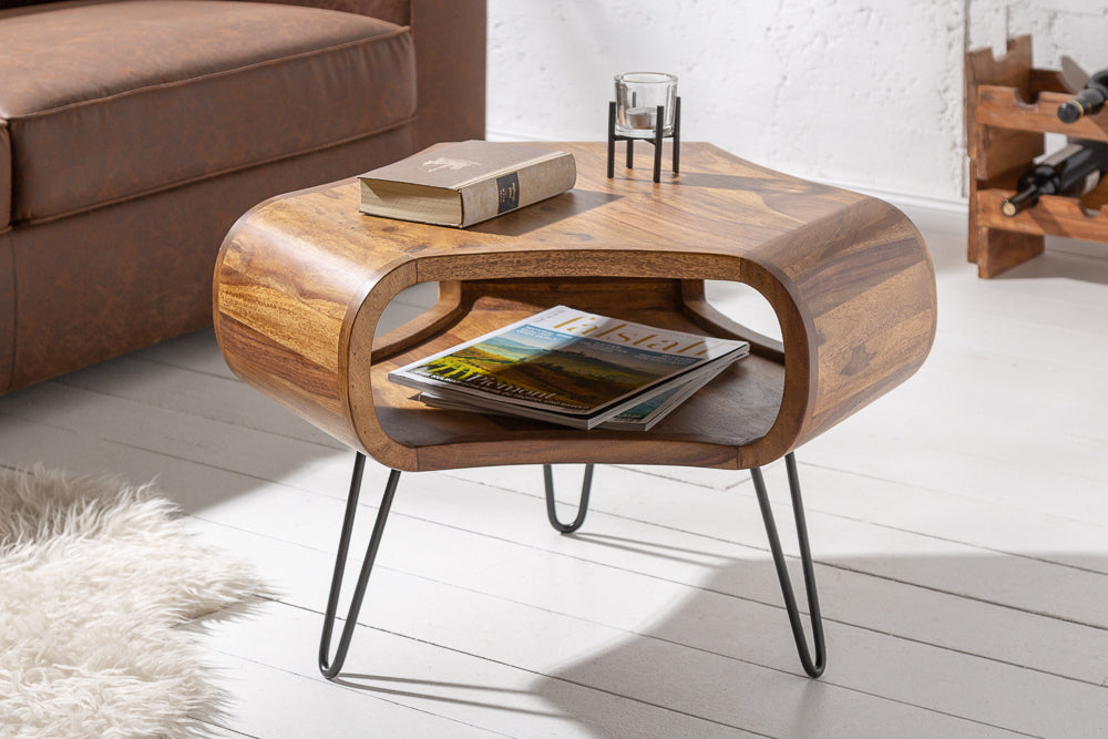 Design Couchtisch LIVE-RANIC ca.70cm Palisander Metallbeine