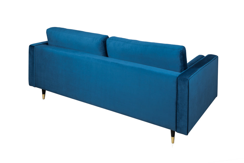 Modernes 3er Sofa 220cm COMFORT blau Samt Federkern