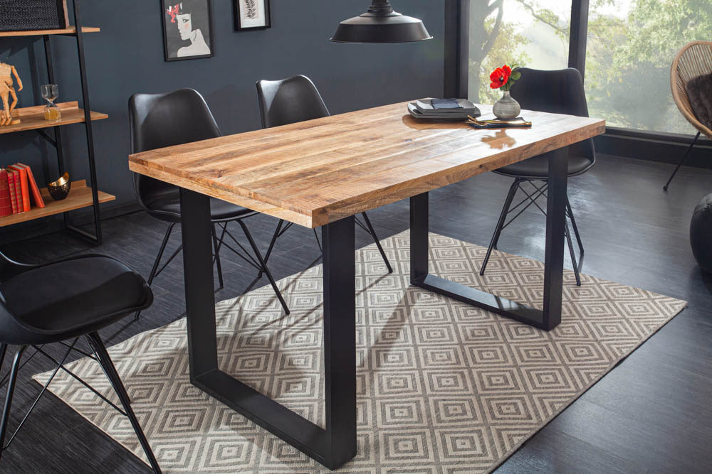 Industrie-Look Esstisch ARTE 120cm Mangoholz natural Eisengestell