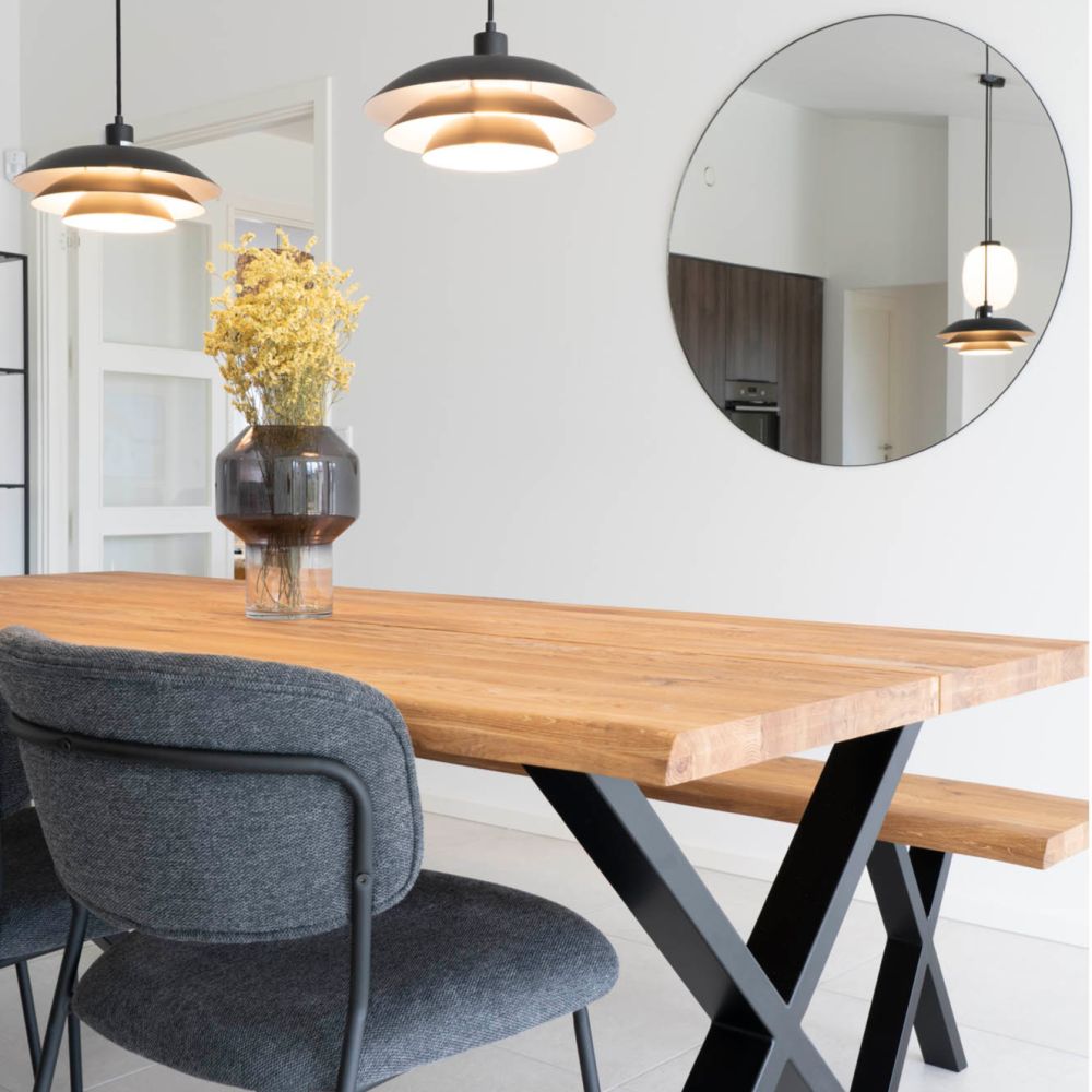 Moderner  Spiegel BARCA schwarz Ø80 cm Aluminium