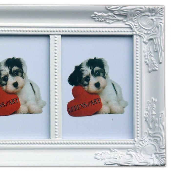 Multi-Fotorahmen BEATRICE / Barock Weiß 5 Fotos á 15x10cm